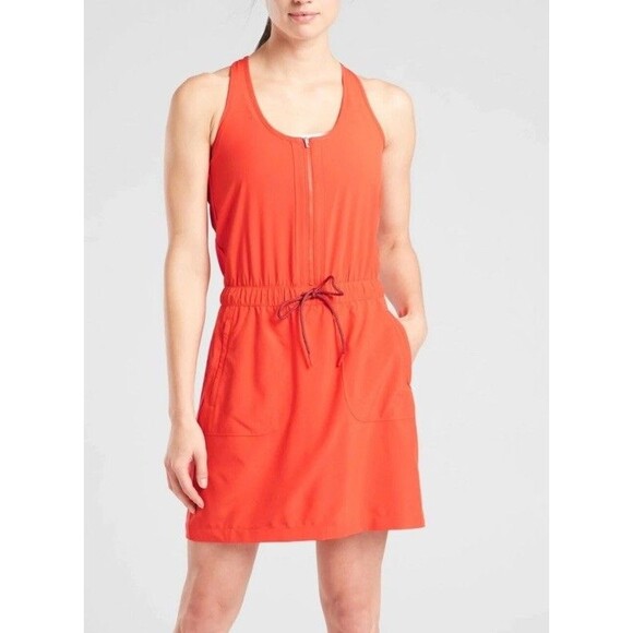Athleta Dresses & Skirts - Athleta Expedition Dress Womens 4 Orange Featherweight Stretch Skort Hiking